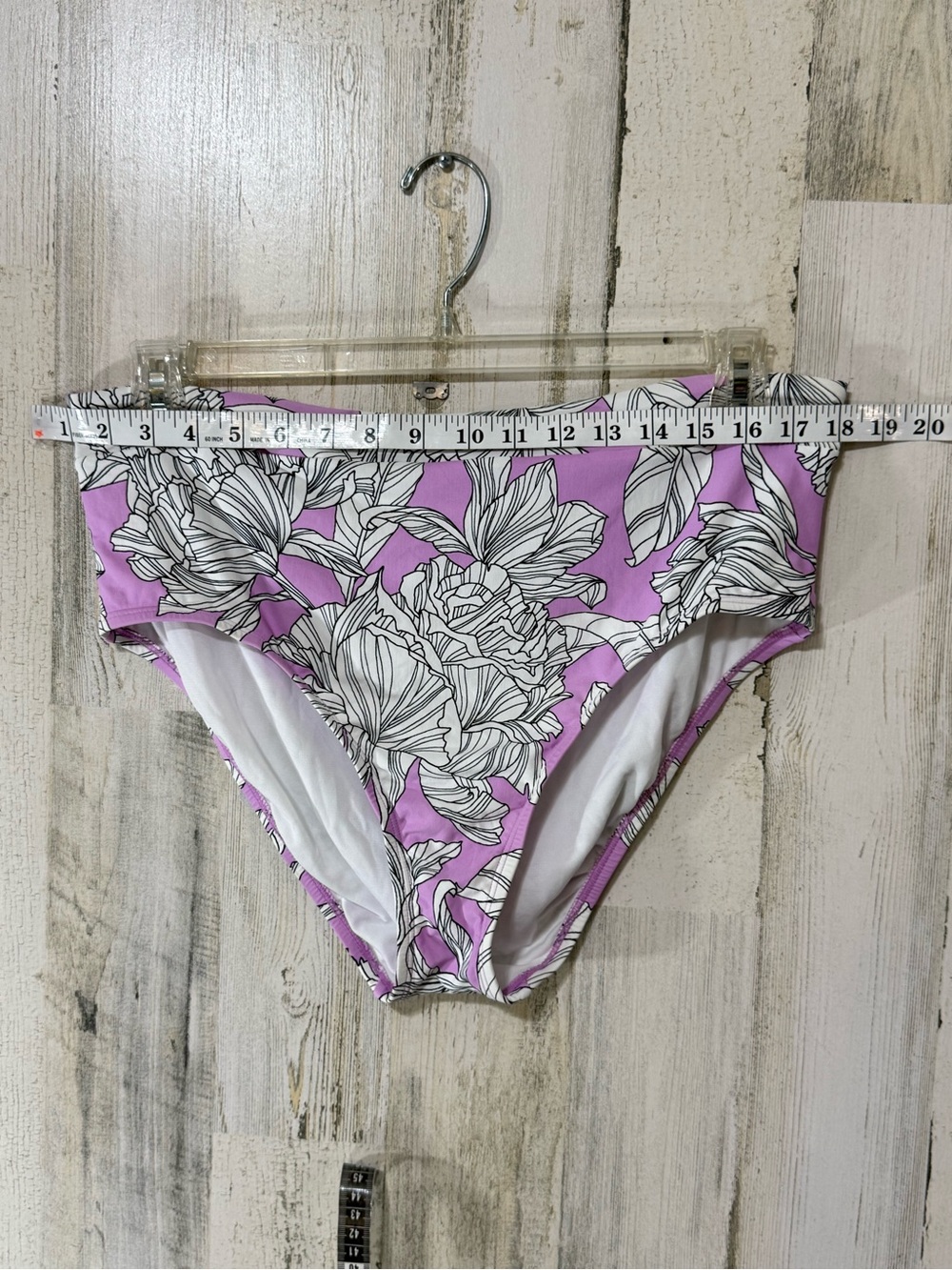 High-Waist Floral Bikini Bottoms - Purple Floral - Picture 7 of 8